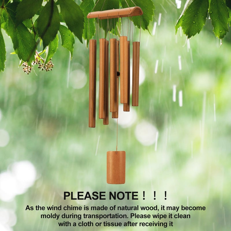 VIREKM Wind Chimes for Outside  Sympathy Wind Chimes Bamboo Windchimes Outdoors with Natural Sounds  Gifts for Mom  Indoor Outdoor Decorations for Patio Porch Garden and Backyard - Image 2